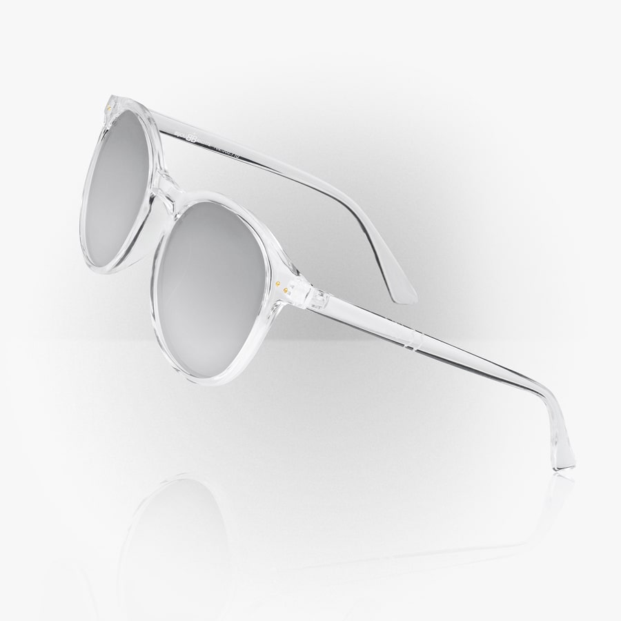 Product photo from a side view of Transparent Sunglasses, on a white background